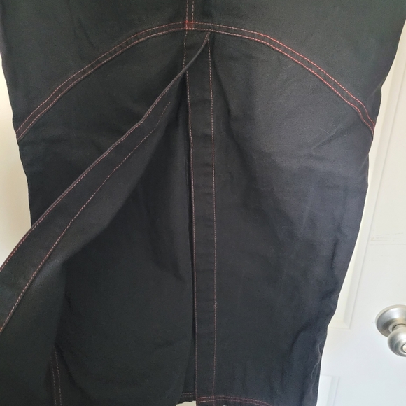 Dogpile Long Denim Skirt Y2k Black Red Bondage - Picture 3 of 11